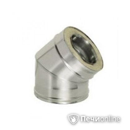 Дымоход Дымок Колено 45° с изоляцией 0,8 мм. OТFR45 200/280 в Улан-Удэ