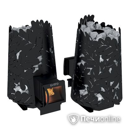Дровяная печь-каменка GrillD Dubravo 180 long black в Улан-Удэ