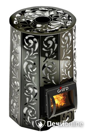 Дровяная печь-каменка GrillD Violet short Жадеит 80 в Улан-Удэ
