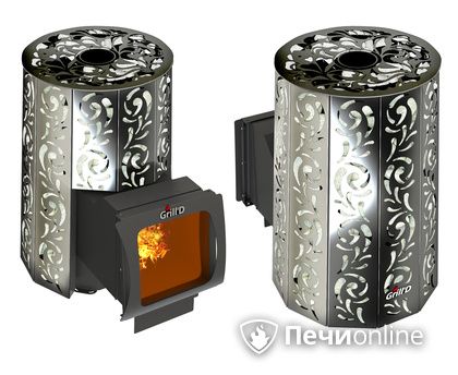 Дровяная печь-каменка GrillD Violet window long Max Жадеит 100 в Улан-Удэ