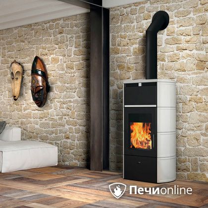 Печь-камин Edilkamin Flamma 24 kw V.A. Bianco Panna с Т/О в Улан-Удэ