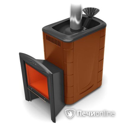 Дровяная банная печь TMF Гейзер 2014 Inox Витра  Терракота в Улан-Удэ