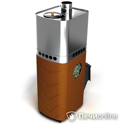 Дровяная банная печь TMF Бирюса 2013 Carbon терракота с закрытой каменкой в Улан-Удэ
